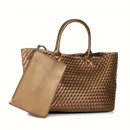 Trendy Large Capacity Woven Tote Bag