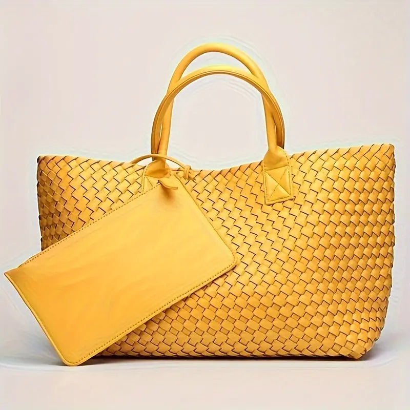 Trendy Large Capacity Woven Tote Bag