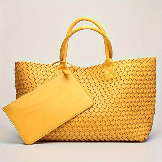 Trendy Large Capacity Woven Tote Bag