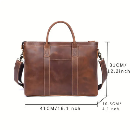 Vintage Genuine Leather Tote Bag - For Him